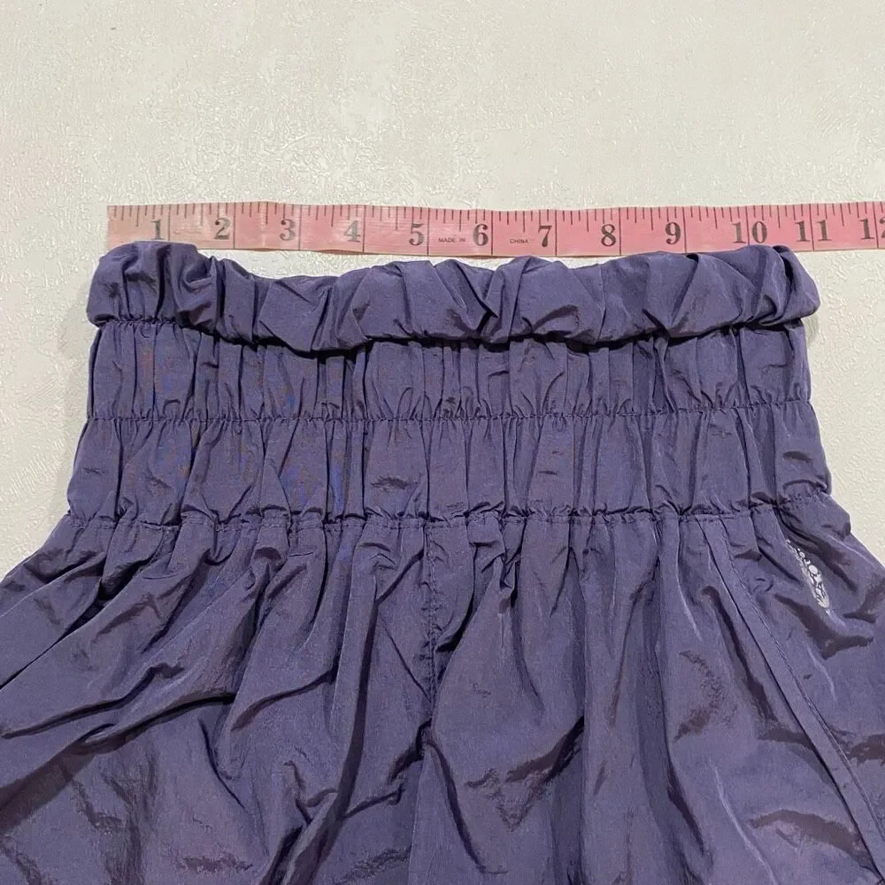 Free People FP Movement Purple Smocked Running Shorts XS High Rise Athletic